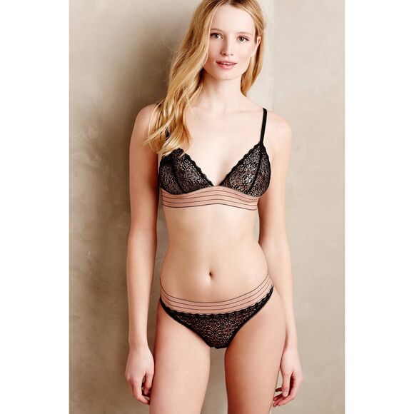 Stella McCartney Drawing Lace Black Pink Bra Bralette Size Medium Feminine - Picture 1 of 9